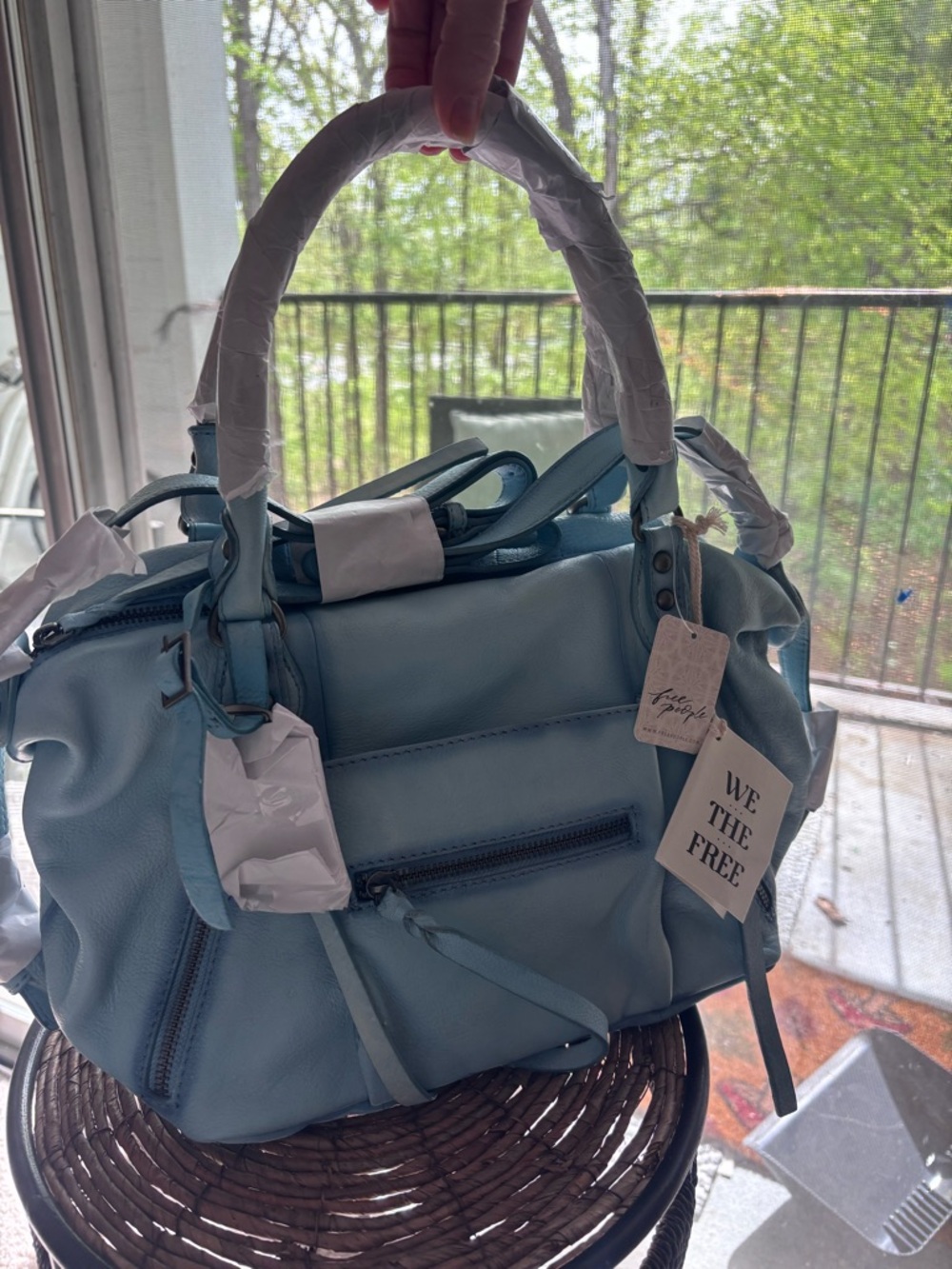 Free people baby Emerson tote bag- light blue